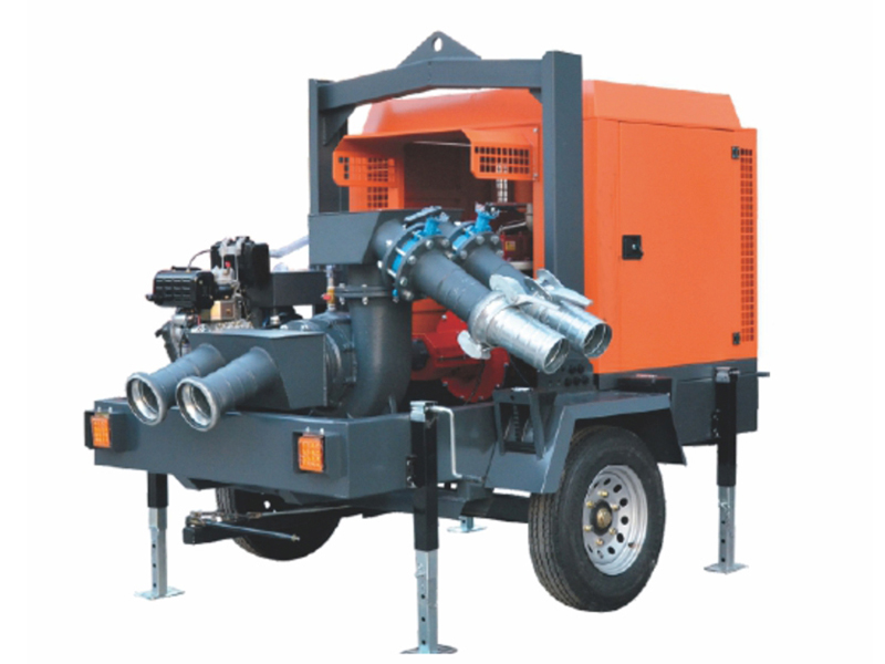 半架式四輪移動(dòng)排澇泵車(chē)(P12自吸泵)+分水器